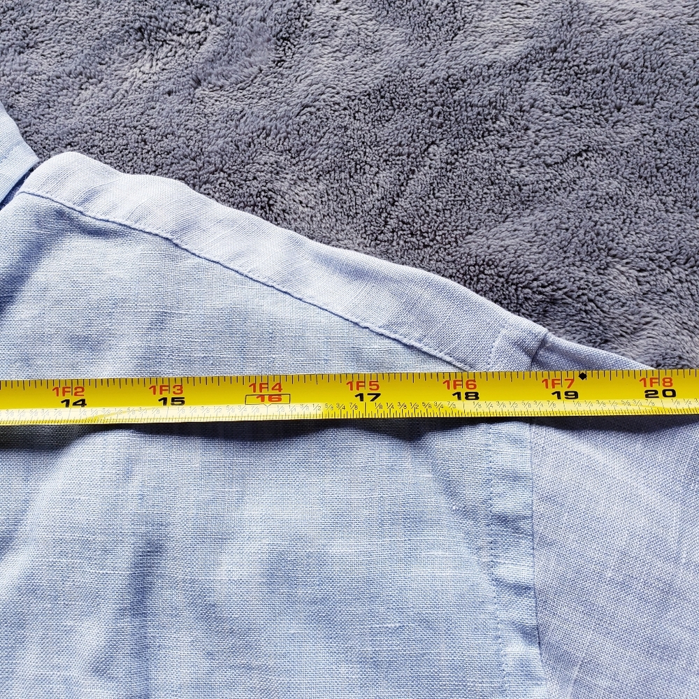 Brooks Brothers Irish Linen Light Blue Shirt 100% Linen - Picture 10 of 12